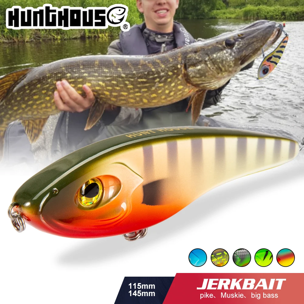 Hunthouse Pike Jerkbait – Señuelo hundimiento lento para lubina y lucio - imagen 2