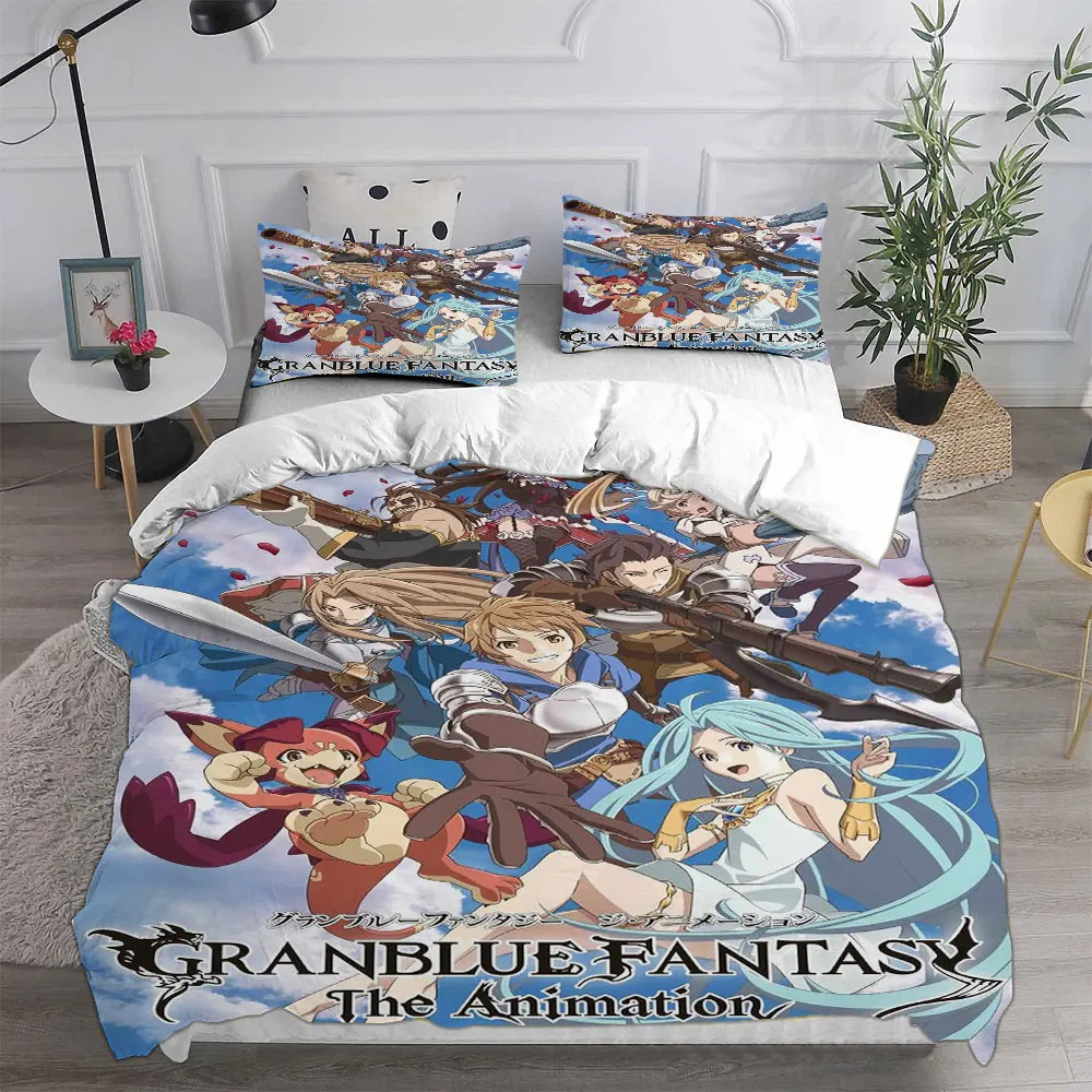 Granblue Fantasy Bedding Sets Comforter Quilt Bed Cover Duvet Cover Pillow Case 2-3 Pieces Sets Kids Adult Size