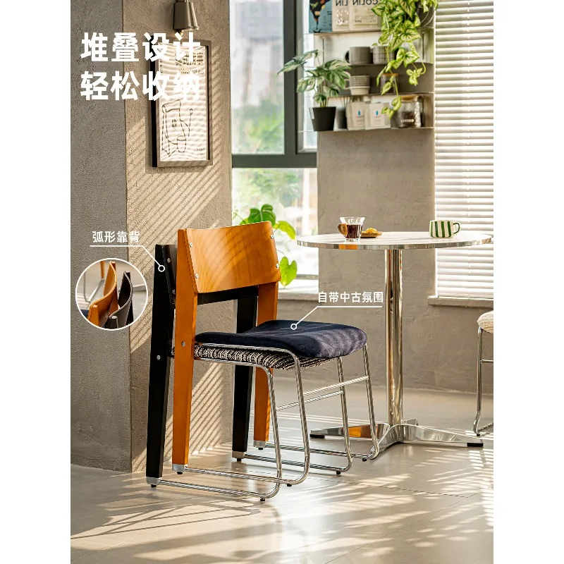 

Mid-Century Modern Dining Chair Upholstered Seat Home Office and Study Desk Chair for Dining Room