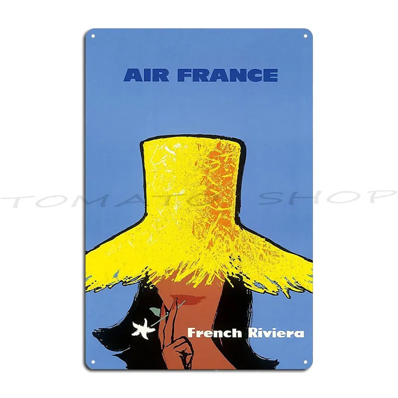French Riviera Vintage Travel Metal Plaque Cinema Designing Painting Garage Printed Tin Sign Poster