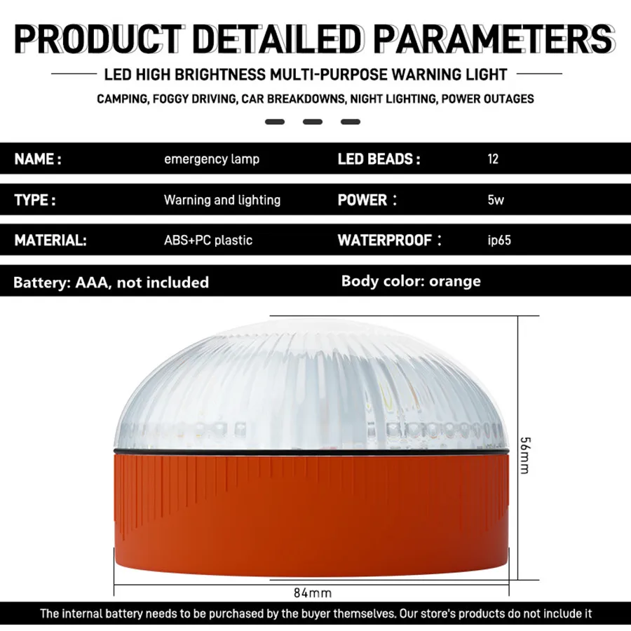 led Car Emergency Beacon Light AAA Battery V16 Magnetic Induction Strobe Flashing Warning Light Help Flash Safety Signal Lamp
