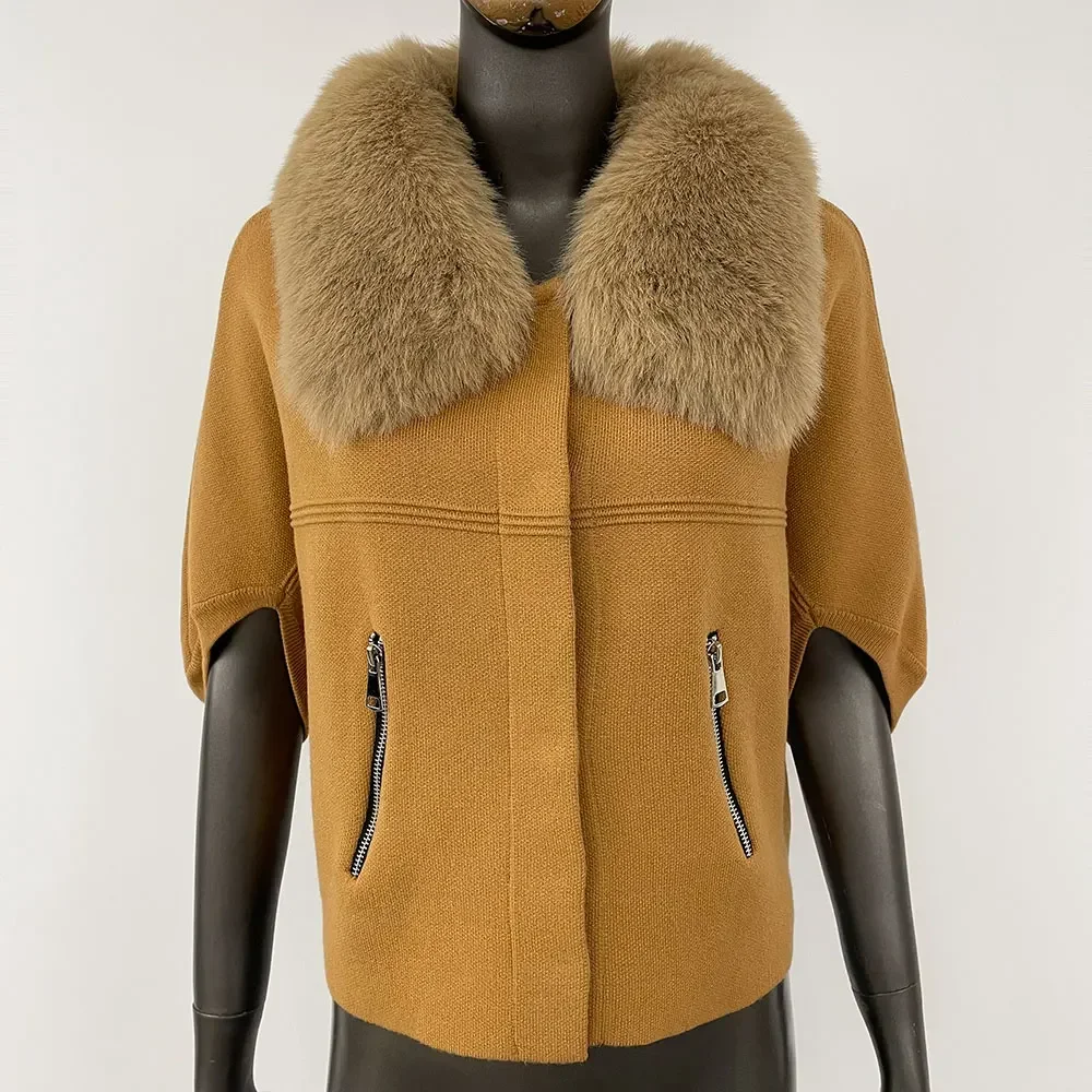 Fur Coat Eco-friendly Spring Autumn Faux Fur Sweater Fashion Knit Jacket Women Knitted Sweater Female Warm Short Knitted Coat