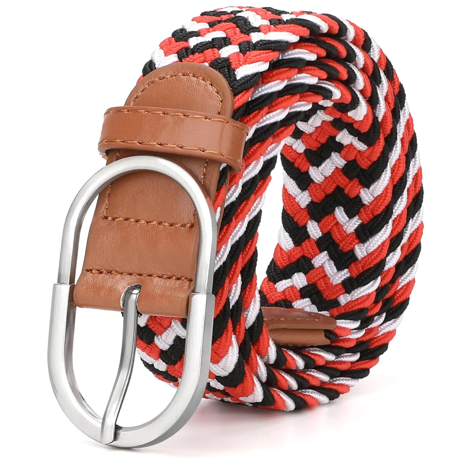Unisex Braided Woven Stretch Belt Women Men Web Casual Unisex Mixed Color Woven Elastic Golf Belts for Jeans Pants