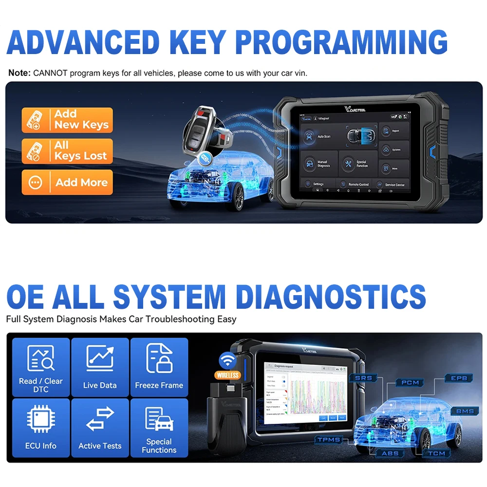 Picture 3: 2025 Latest VD70S Car Diagnostic and Key Codding Vehicle Programming Device Professional and Reprogramming Diagnostic Tool Kit