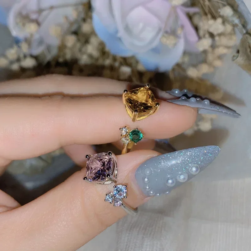 MDL Moissanit1 نمط أصلي جديد مزاجه جميل تمامًا كبار الشعور 5.0ct حلقة عالية الكربون زركونيا الماس الأصفر #2