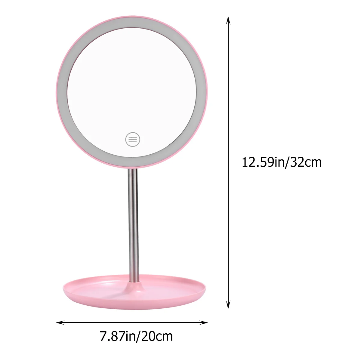 مرآة مكياج LED قابلة لإعادة الشحن، محمولة بمنفذ USB 360 درجة، مرآة ذكية قابلة للتعديل للتحكم في السطوع، قاعدة تخزين غير قابلة للانزلاق #4