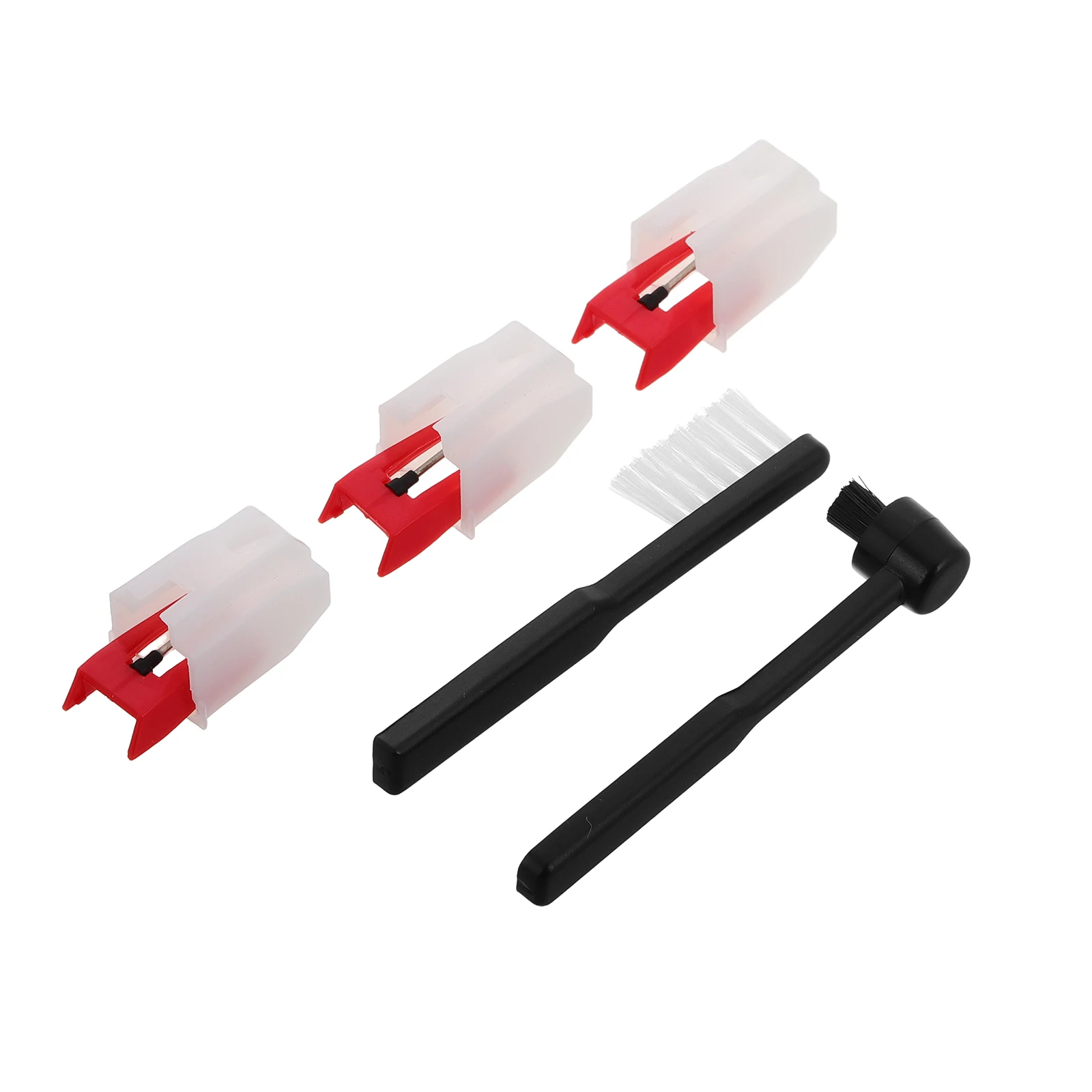 

1 set 1 Set Vintage Turntable Stylus Replacement Needles Vinyl Record Cleaning Brush For Clear Sound Quality Home Office Use