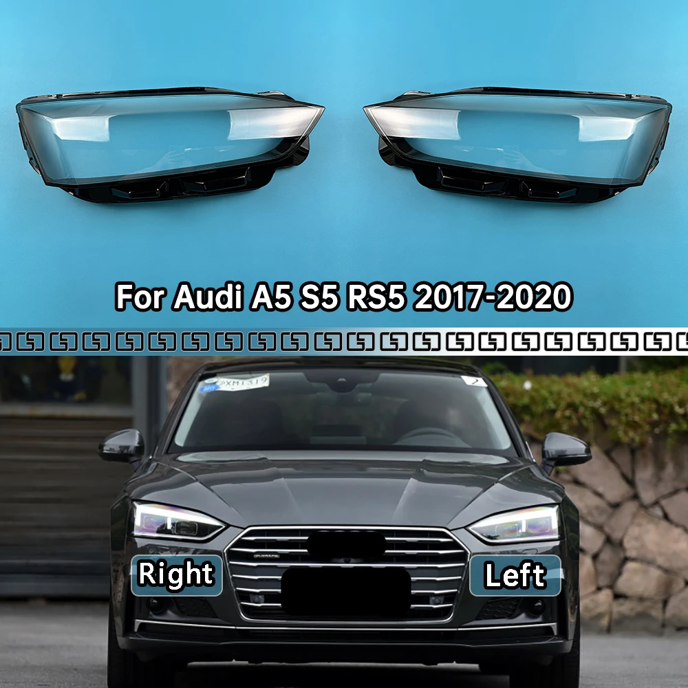 

For Audi A5 S5 RS5 2017-2020 Car Front Headlamp Cover Headlight Shell Transparent Lampshade Lens Plexiglass Car Accessories