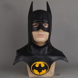 Máscara de Bruce Wayne para hombre, disfraz de murciélago de película, fiesta de Cosplay de Halloween, cara completa, máscara de látex, disfraz Sexy para adultos