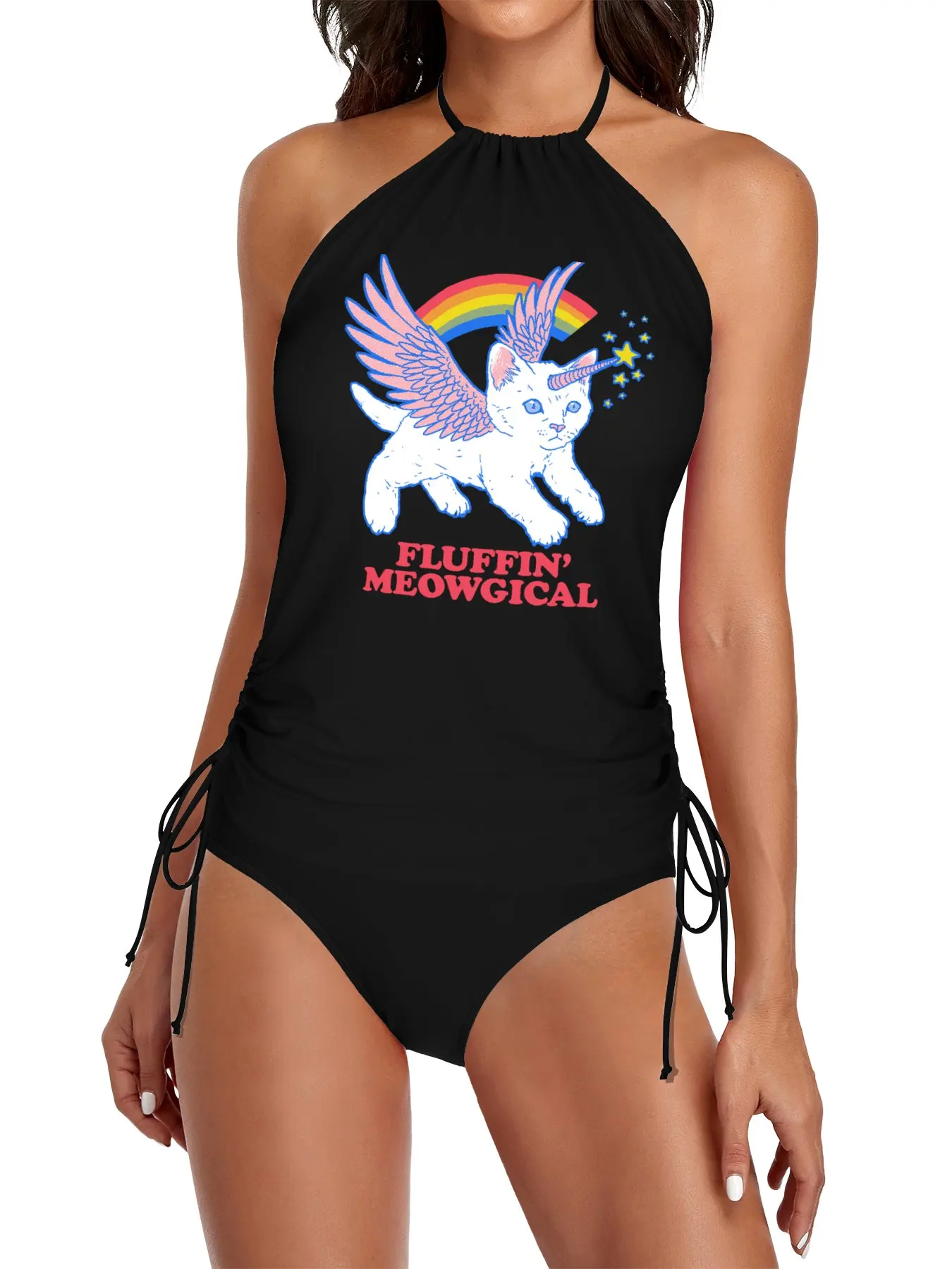 

Fluffin' Meowgical Split Swimsuit Set bikinis woman 2025 beach dress for women women beach dress kawaii swimsuit