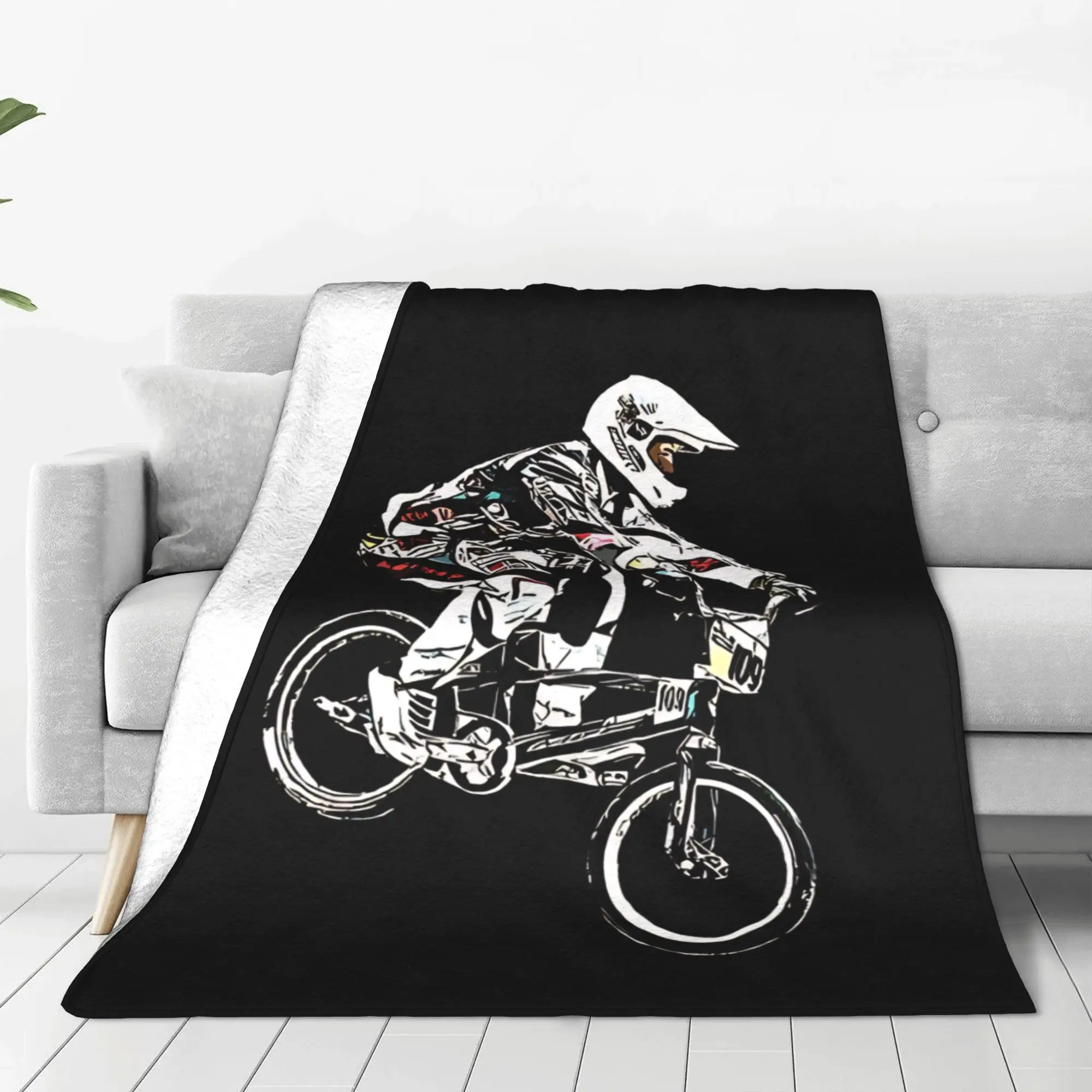 1PC Dirt Track BMX Racing Home Room Decorations Winter Blankets For Adults Bedding Home Interior Sofa Knee