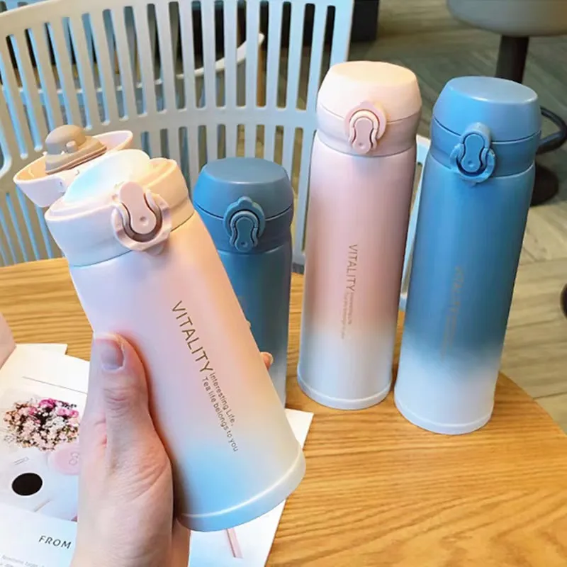 

Gradual Change Color Portable Outdoor Sports Children Cup 304 Stainless Steel Thermos Home Drinking Water Coffee Juice Bottle