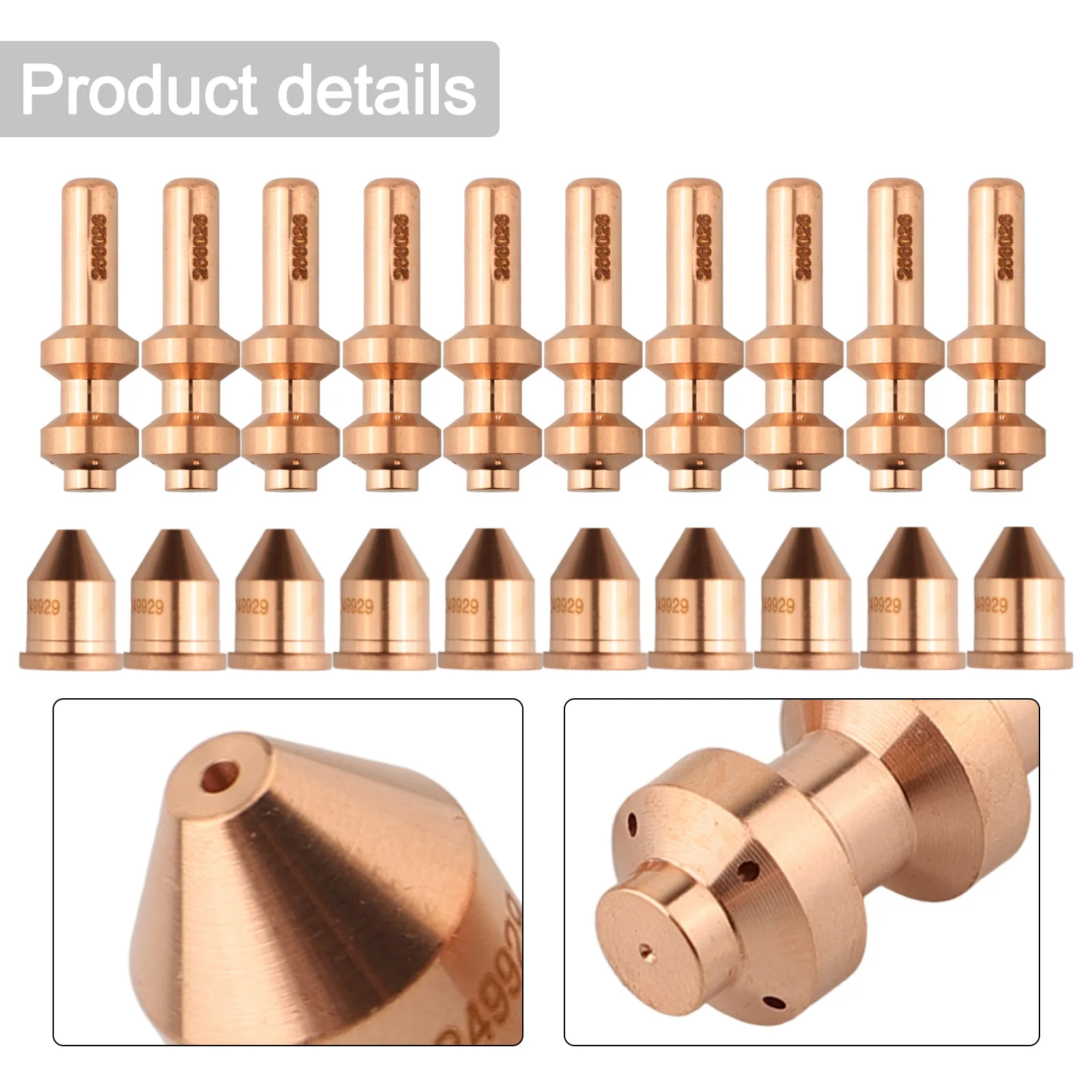 

20pcs of Electrode 256026 and Tip 249929 for Use with For Miller Spectrum 875 AutoLine Cutter and For XT60 Torch