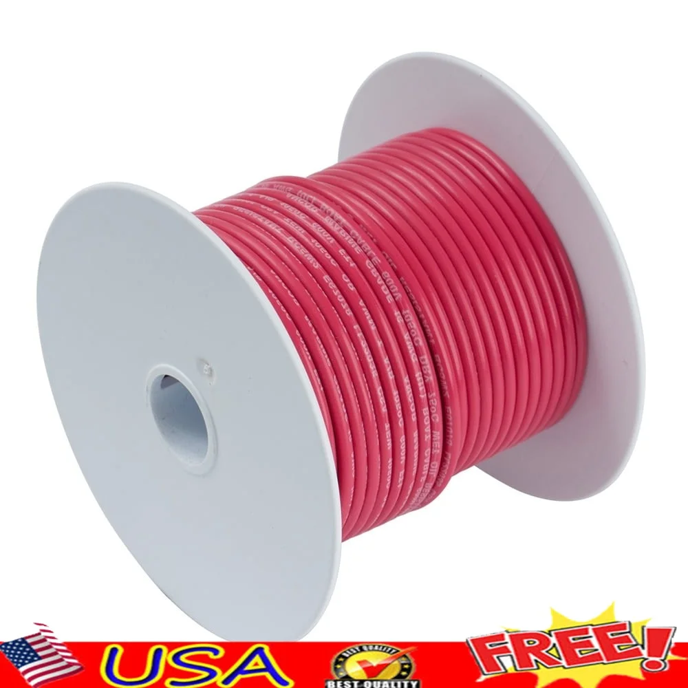 

6 Inch 50 Feet 4 AWG Red Battery Cable Tinned Copper Wire Heavy Duty Marine Grade Flexible Insulation Corrosion Resistant 600V
