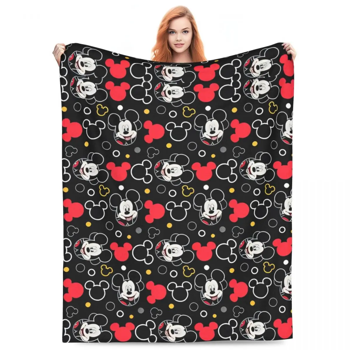 Anime Mickey Mouse Blanket Animal Warm Soft Fashion Plush Throw Blanket For Home Decor Picnic Flannel Bedspread Bed Cover