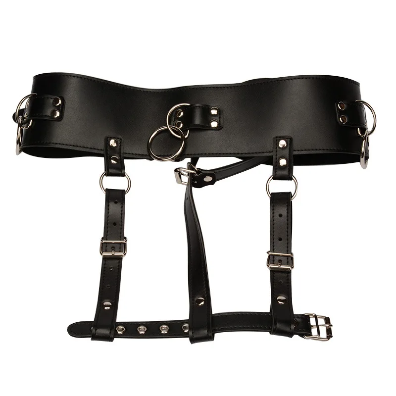 Leather Strap on Bdsm Bondage AV Vibrator Panties Female Masturbator Magic Wand Vibrator Harness Holder Chastity Belt Sex Toys - view 3
