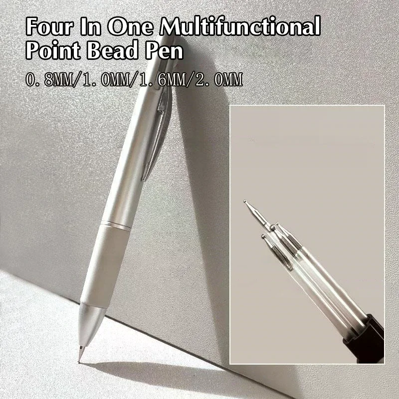 Nail Point Diamond Pen 4-in-1 Versiering Roterende Nagelpunt Schilderijborstel Balpen Ontwerp Art Tool Manicure Tip Dot Verf