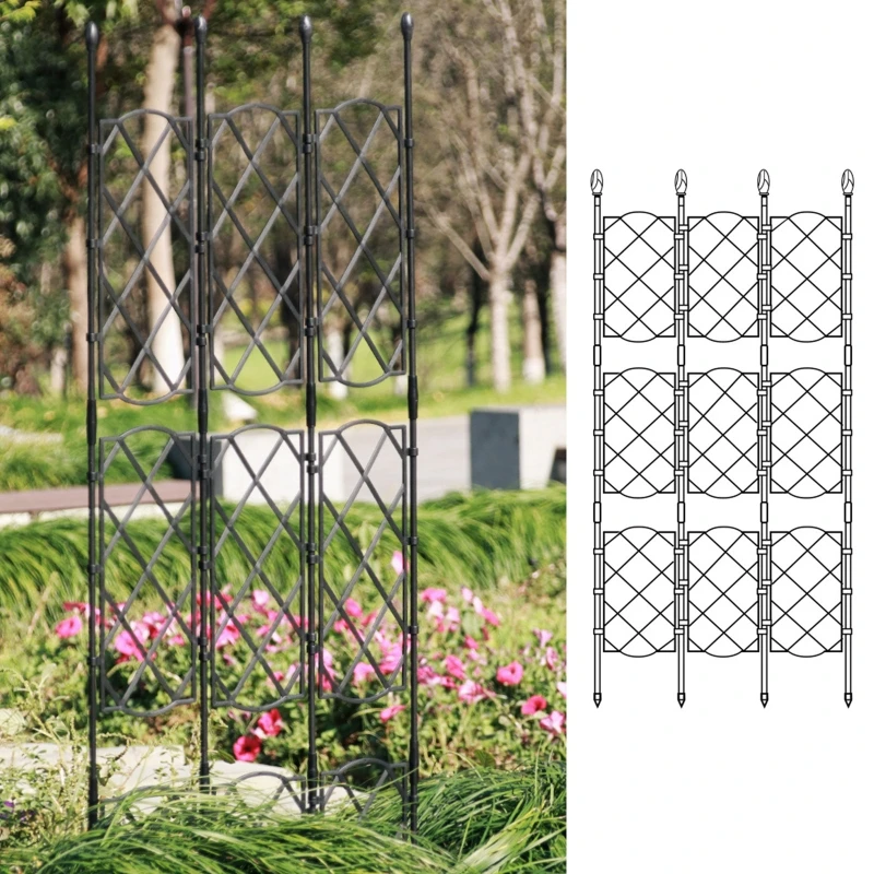 

Garden Trellis for Climbing Plants Rustproof Iron Potted Vines Vegetables Vining Flowers Patio Metal Wire Lattices Panels