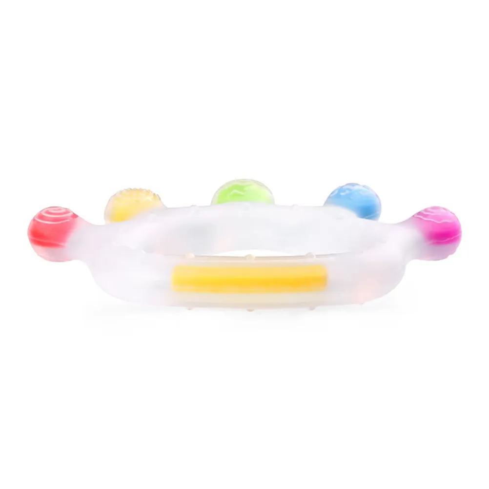 

Силиконовая палочка-прорезыватель для младенцев, пищевой силикон, безопасная, мягкая, для ухода за полостью рта, дизайн в виде короны, разноцветная, для детского душа