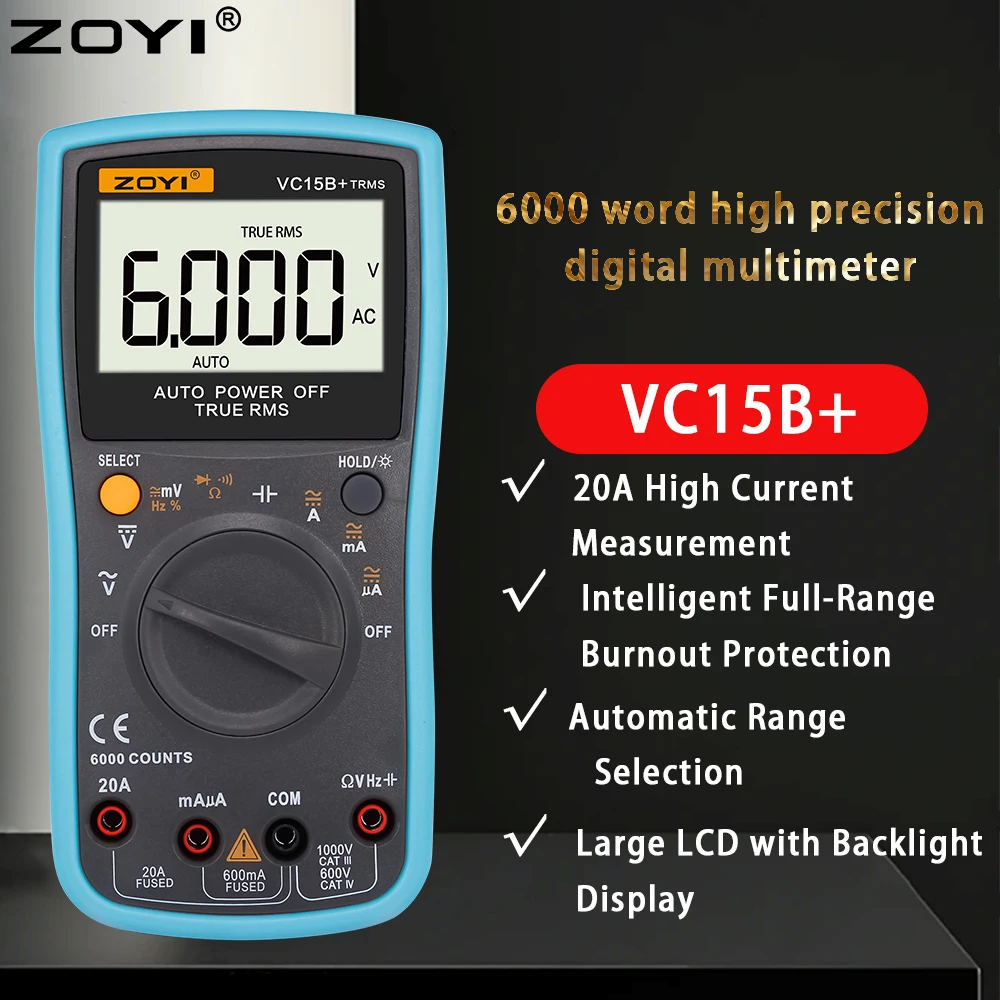 Zoyi Multimeter ZT-15B 17Bforcapacitance, Resistance, Voltage, Current Anddiode…