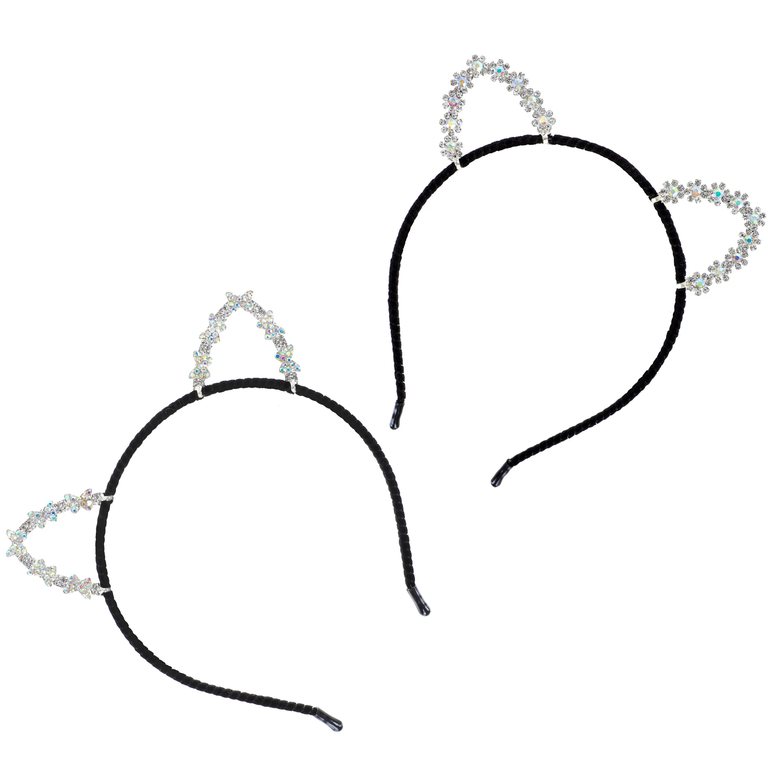 

2pcs Cat Ears Headband Cartoon Hairband Flannel Stainless Steel Durable Gift Photo Party Performance