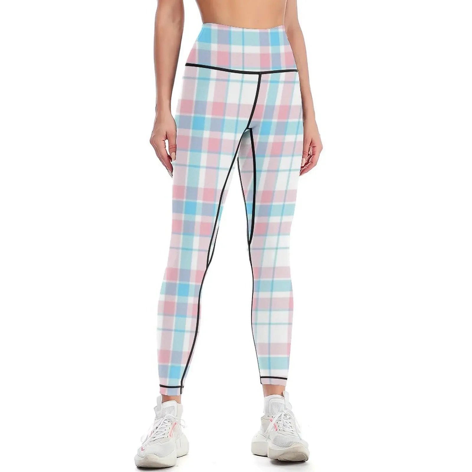

Trans Plaid Leggings leggins push up woman Fitness clothing for girls sportswear gym Womens Leggings