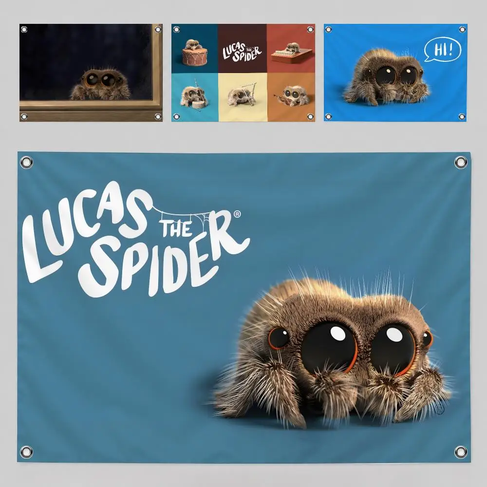 Lucas the Spider Cartoon Classic Style Flags Home Yard & Garden Decor Banner - Indoor Outdoor Wall Hanging Flag