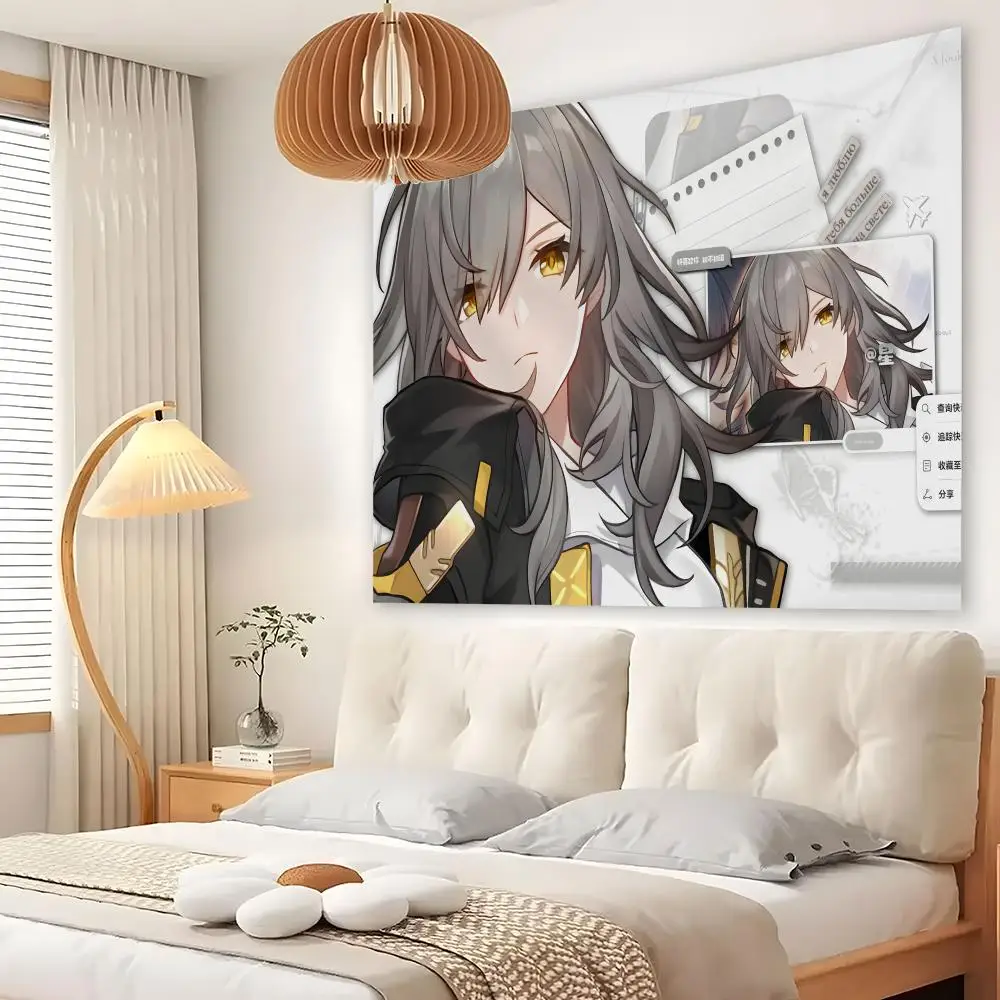 Honkai Star Rail Tapestry Custom Living Bedroom Party Dormitory Interior Wall Bohemian Decoration Attached Clip