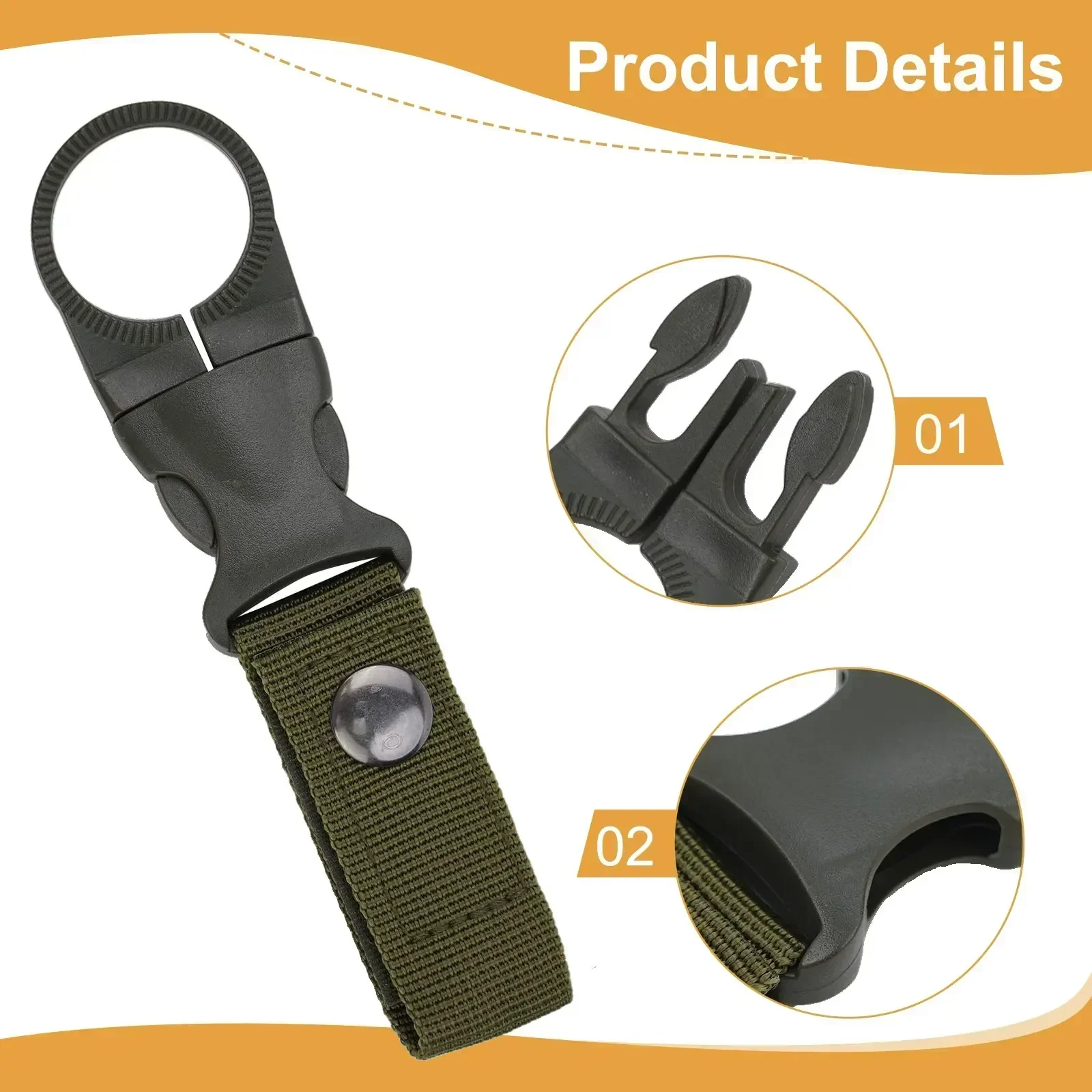 Bottle Holder Clip Hanger Hooks Camping Water Bottle Buckle Holder Nylon Webbing Backpack Water Bottle Hanger For Outdoor Hike