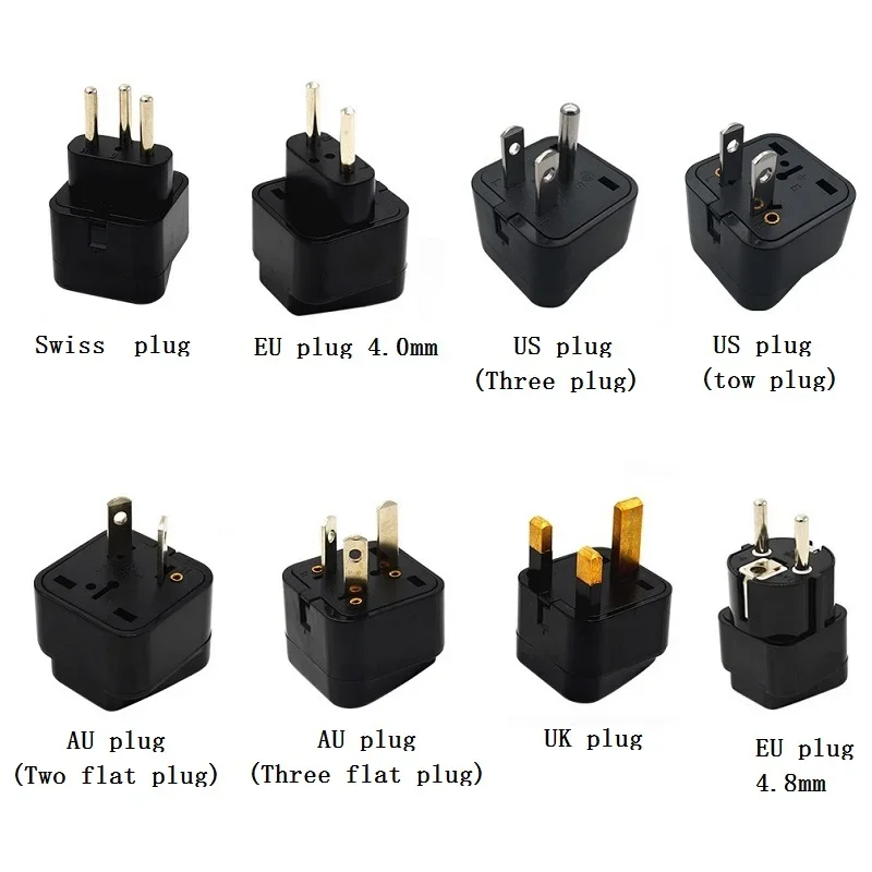 1PC Universal US UK AU EU Italy Swiss Plug Adaptor Travel Wall AC Power Charger Outlet Adapter Converter 2/3Pin Socket