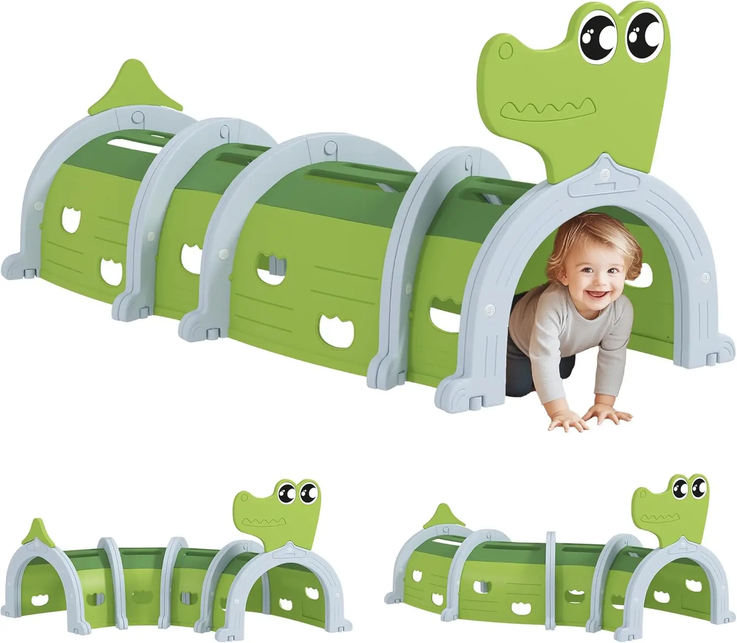 

Crocodile Kids Play Tunnel, Toddler Tunnel for Kids 3-6 to Crawl and Climb Through, Play Equipment for Indoor or Outdoor Playgro