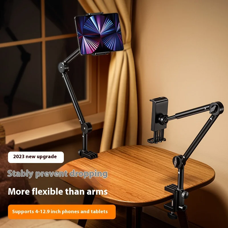 

Tablet Holder iPad Desk Stand with 360° Adjustable Foldable Metal Arm Tablet Bracket for Phone Tablet or Other 4~13In Devices
