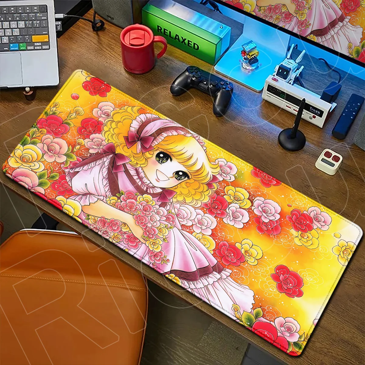 Computer Office Tabletop Mat Gamer Extended Natural Rubber Keyboard Rug C-Candy Candy Kawaii Girl Candice White Ardlay Mouse Pad