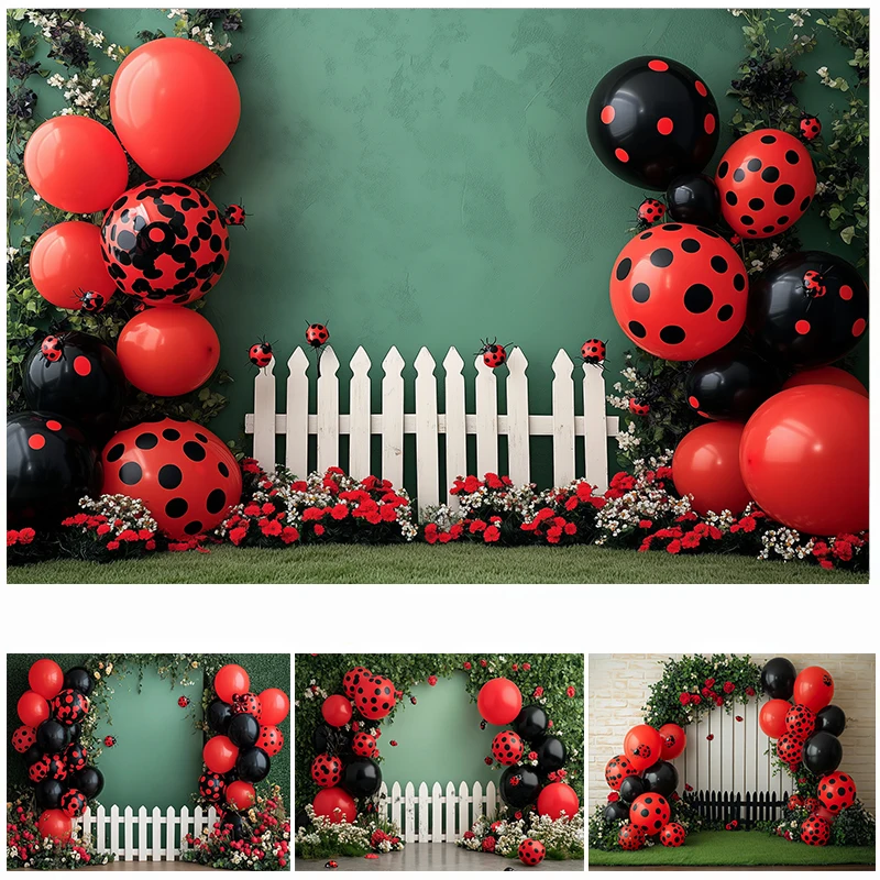 

LS Photography Background Arch Balloon Garden Fence Decor Kids Birthday Party Baby Shower Cake Smash Photo Backdrop Studio