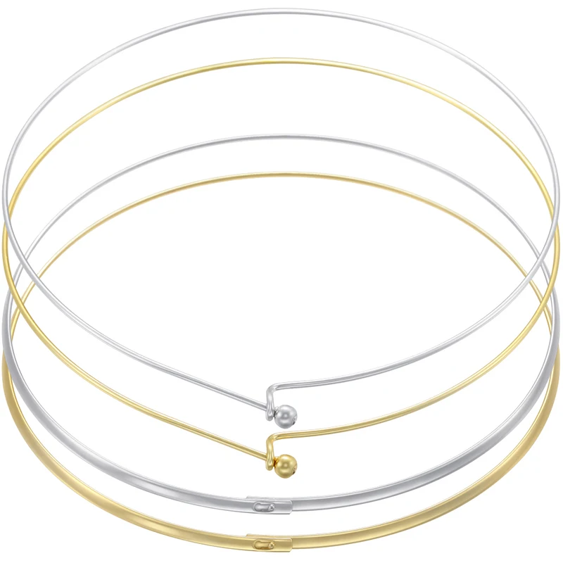 Iron Collar Neck Ring Body Jewelry 18K Gold-Plated Brass Round-Flat Shape for Women Men Jewelry Accessories:VL815 VL816