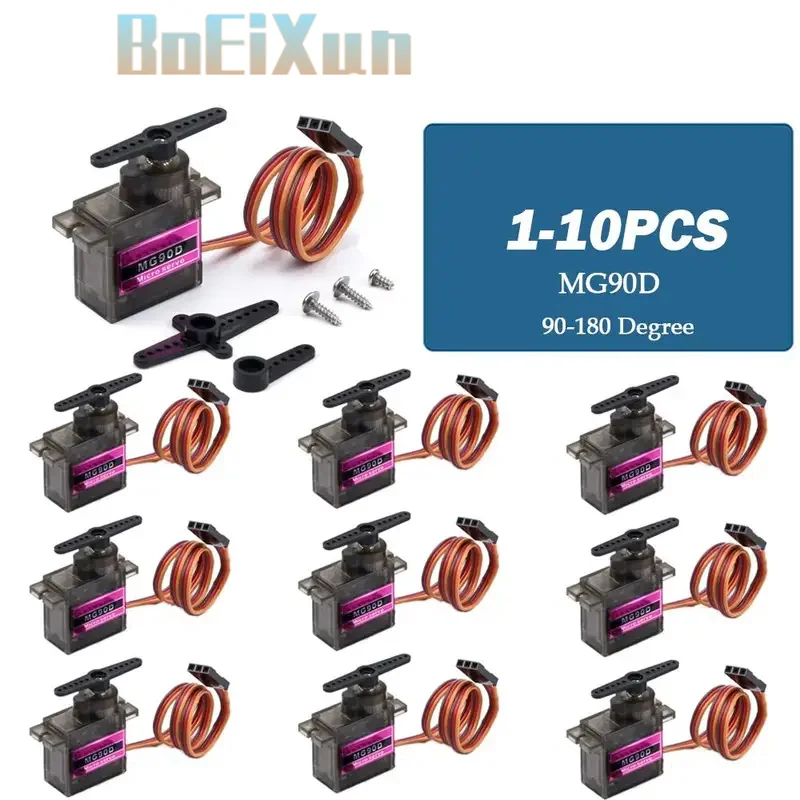 1-10PCS MG90D Digital 9g Micro Servo Motor High Torque Bearing Upgraded MG90S For RC Helicopter RC Airplane 450