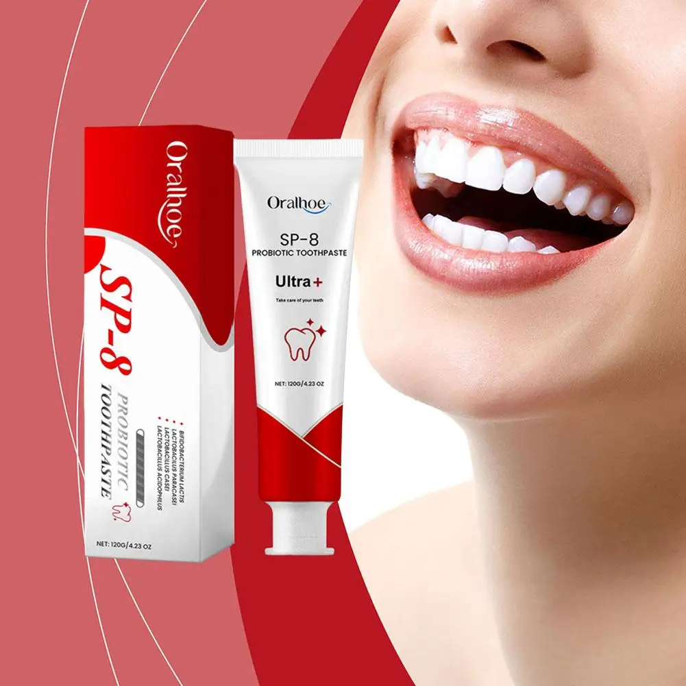 Sp-8 creme dental para clareamento, hálito fresco, triplo, oral, profundo, biótico, gerenciamento de produtos, saúde, g4j2