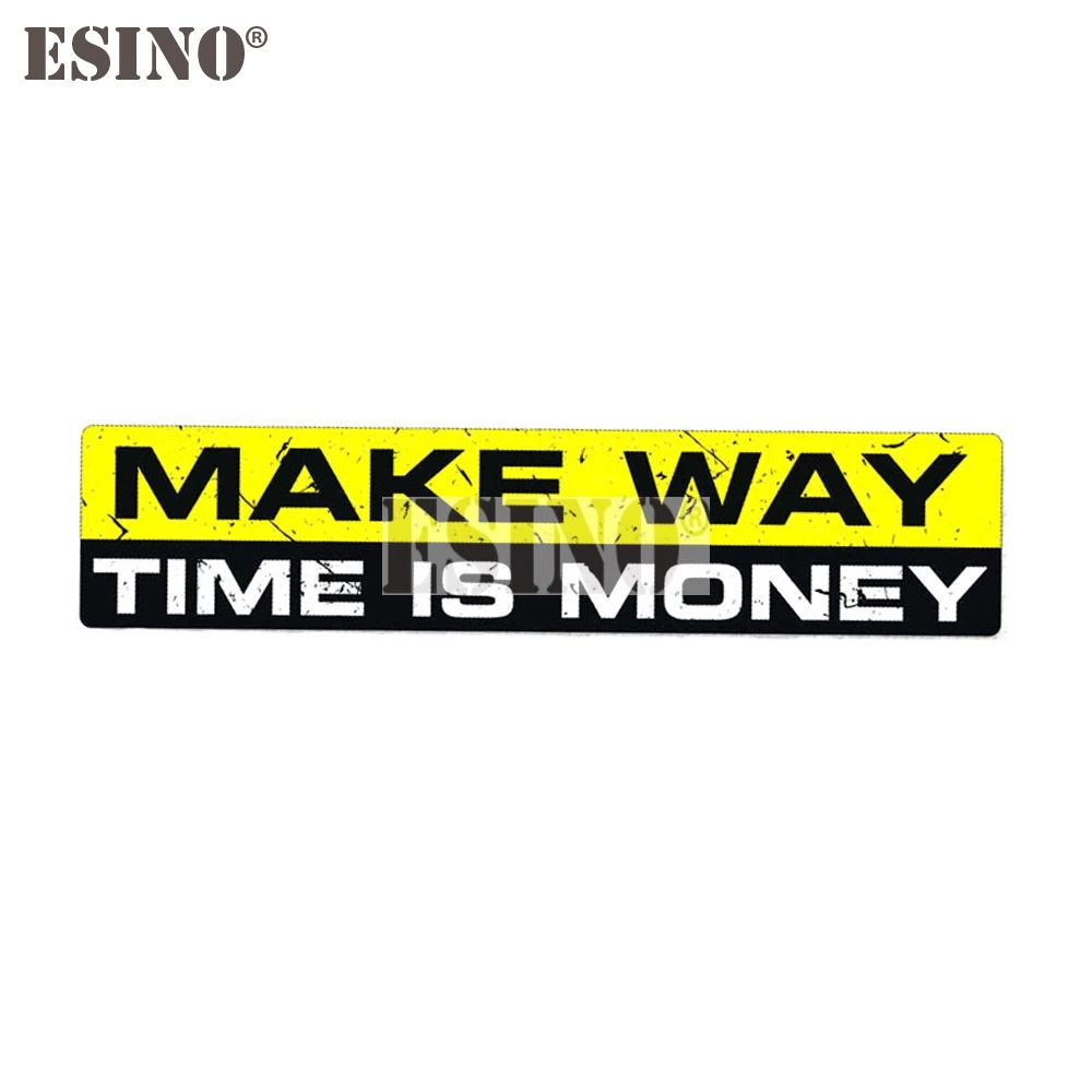 New Warning Make Way Time Is Money PVC Sticker Cartoon Adhesive Decal Waterproof Car Body Pattern Vinyl