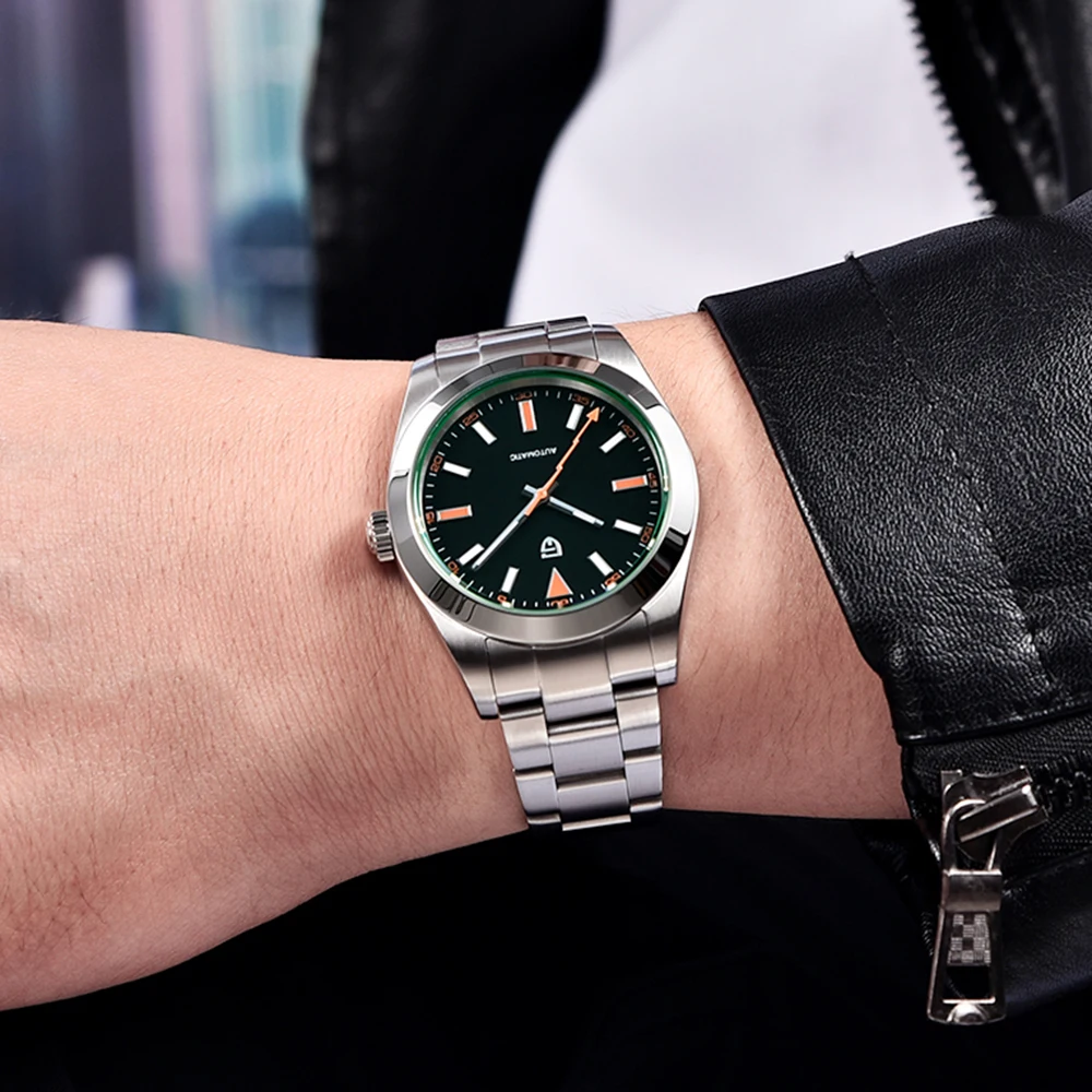 PAGANI DESIGN Uhr Herren Luxus Retro mechanische Herrenuhr NH35 Uhrwerk Saphir 1733, wasserdichte Edelstahl-Herrenuhr