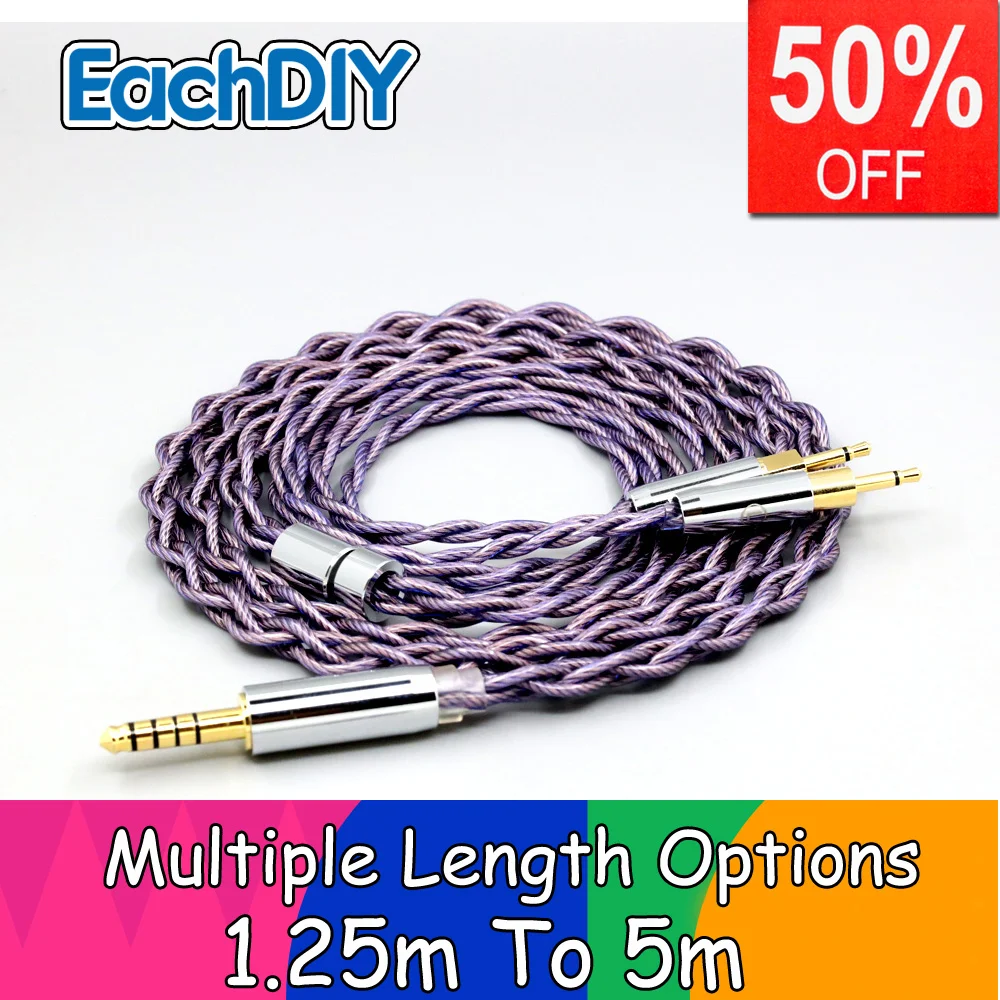 

OCC Type2 1.8mm 140 cores litz 7N Headphone Earphone Cable For 2.5mm pin 4 core Sennheiser HD700 Headphone 1.8mm LN007861