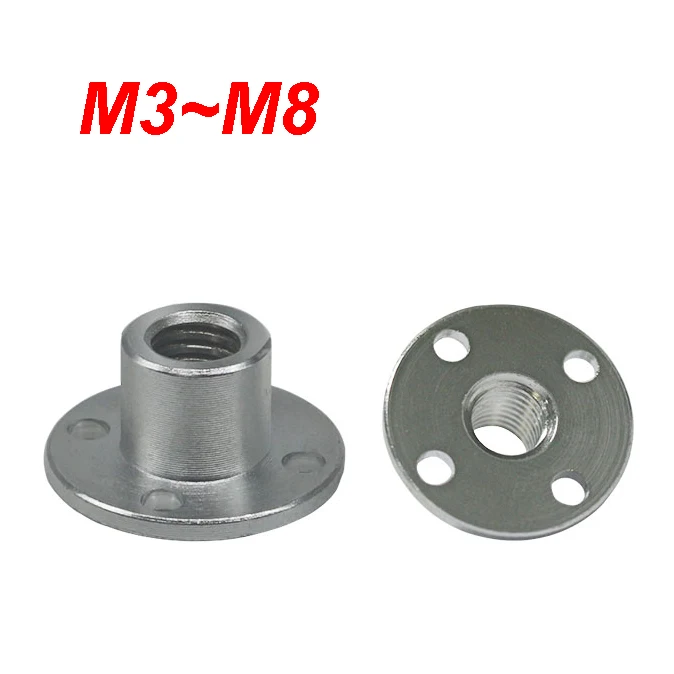 1Pcs Flange Coupling Nut M3 M4 M5 M6 M8 Steel Flange Coupling Motor Spindle Connector Nuts Flange Couper Guide Shaft Support