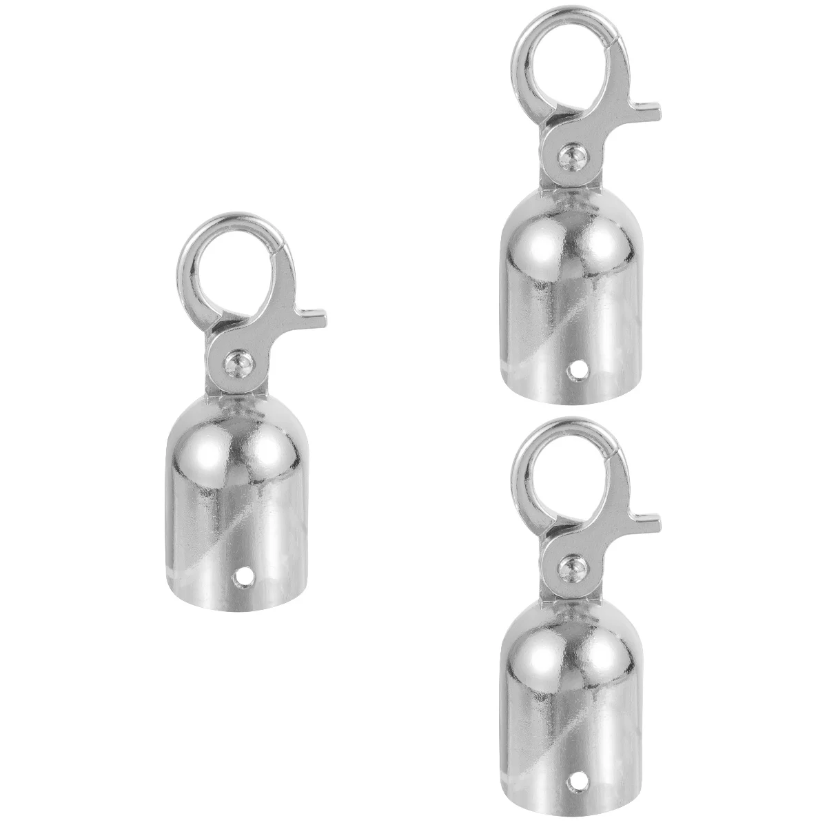 

3 Pieces Rope End Stop Cap for Stanchion Posts with Hook Pillar Suite Cord Locks Snap Stainless Steel Stopper Concierge Railing