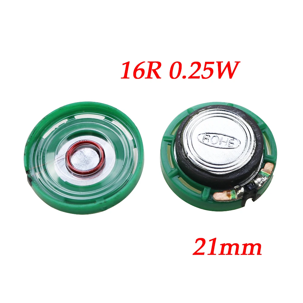 Timbre magnético externo de 16 Ohm, 0,25 W, 0,5 W, 16 Ohm, altavoz de juguete 16R, diámetro de 21mm, 23mm, 27mm, 29mm, 36mm, 40mm, 2 unidades