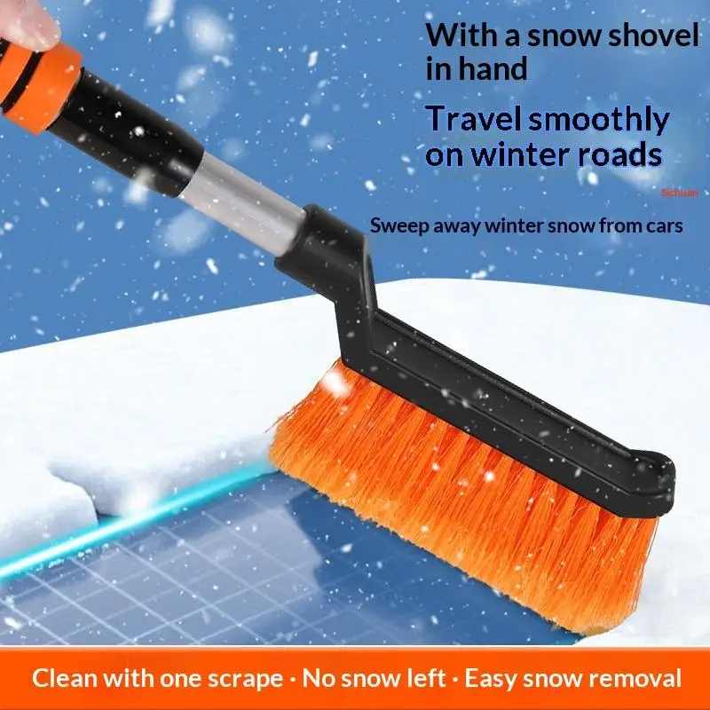 2 in 1 Lightweight Car Snow Brush Ice Scraper Easy to Carry Winter Windshield Frost Remover for Car SUV Travel Use