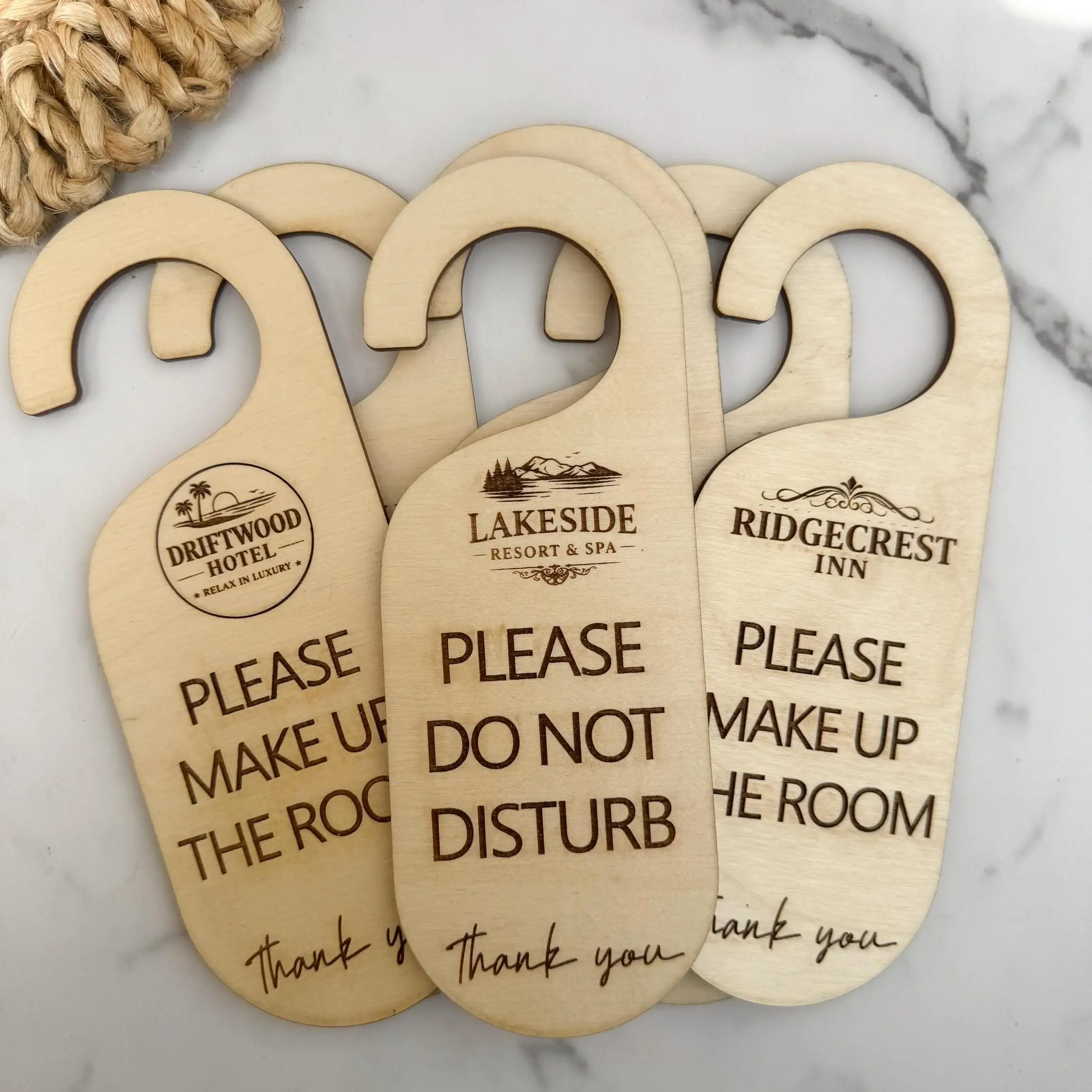 Custom Engraved Wood Door Hanger Sign, Hotel Do Not Disturb Door Tag, Personalized Wooden Room Hanging Sign for Guest Room - view 5
