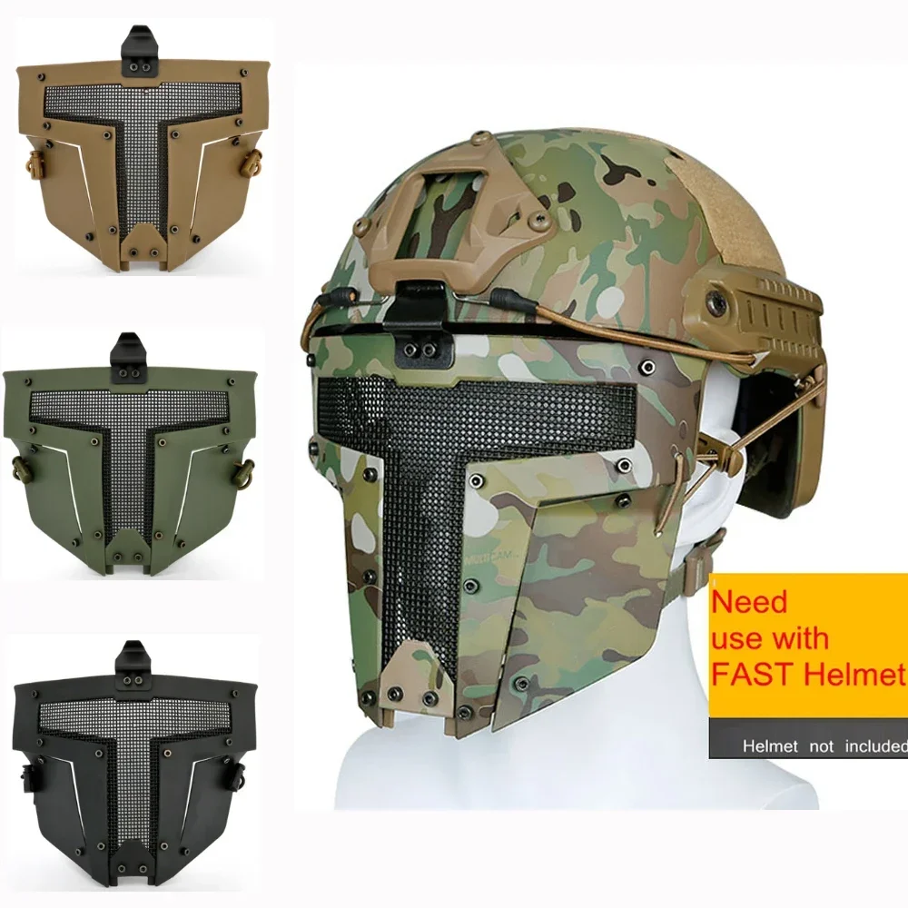 Tactical Paintball Airsoft Half Face Mask Use with Fast Helmet Mask