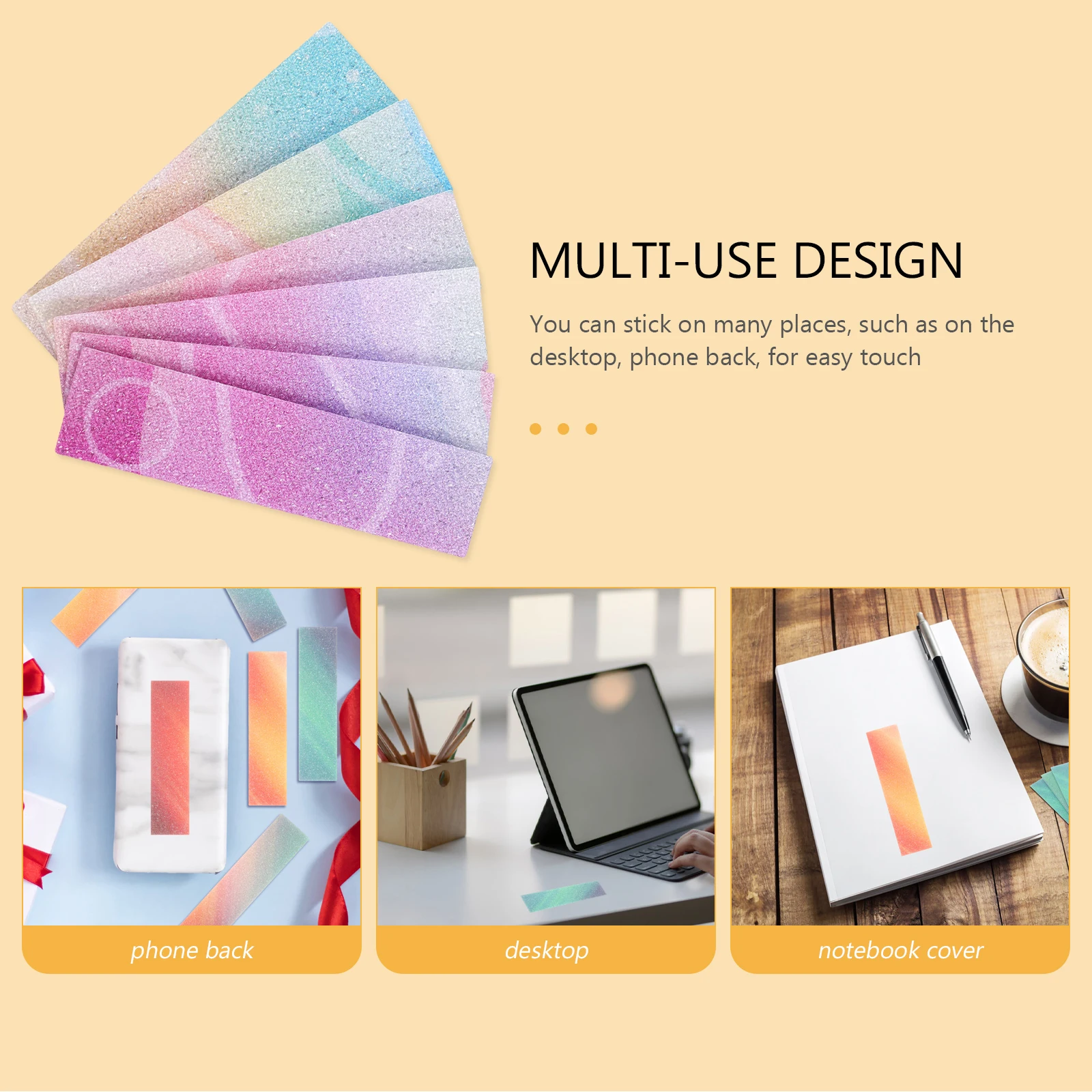 12 Pcs Pressure Relief Stickers Smooth Surface Calming Strips Anxiety Reducing Sensory Stickers Adhesive Decor Laptop Phone