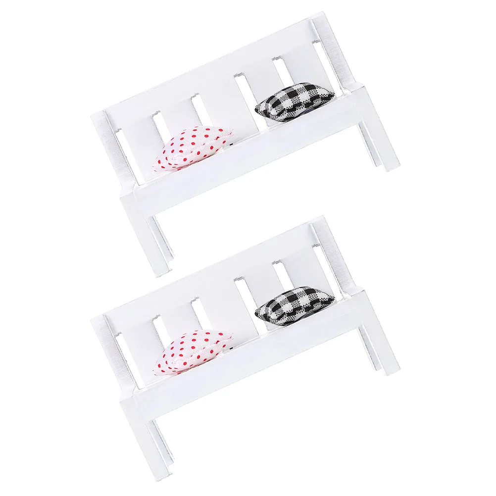 2 conjuntos de mini banco requintado mobiliário decorativo criativo decoração de mesa fino acabamento micro paisagem adereços para