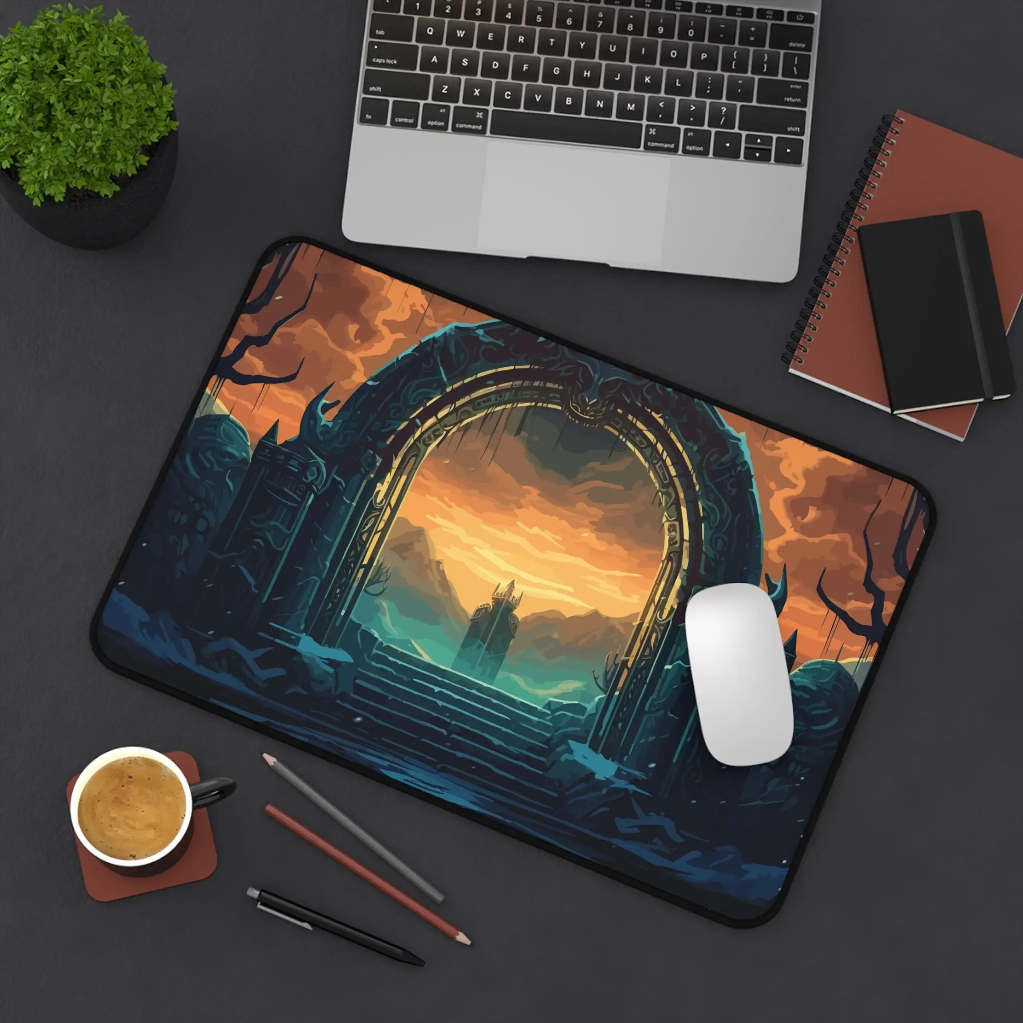 

Ancient Architectural Pattern Table Mat, Retro Desktop Decoration,non-slip Waterproof Gaming Mouse Pad, Perfect Gift for Friends