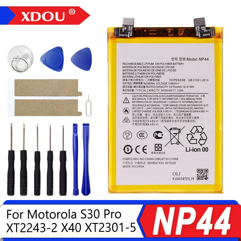 

Совершенно новый аккумулятор NP44 4400 мАч для Motorola S30pro S30 Pro XT2243-2 X40 XT2301-5 аккумуляторы для мобильных телефонов + инструменты